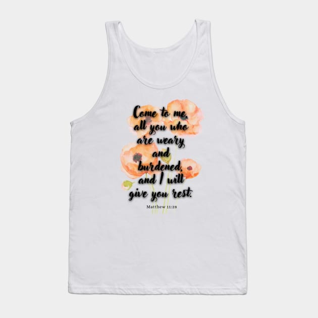 Matthew 11:28, Famous Bible Verse. Tank Top by AbstractArt14